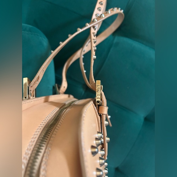 Fendi Leather Studded Camel mid size (see PIC) Shoulder/hand Bag - Picture 5 of 10